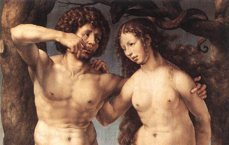 GOSSAERT, Jan (Mabuse) Adam and Eve (detail) sdg Spain oil painting art